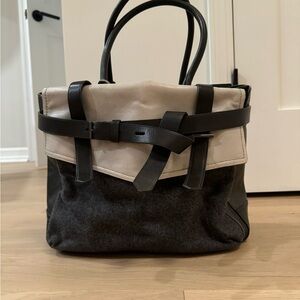 Reed Krakoff Black Wool and Beige Handbag